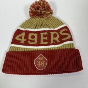 San Francisco 49ers '46 Beanie Pom Knit SF Niners Red Gold